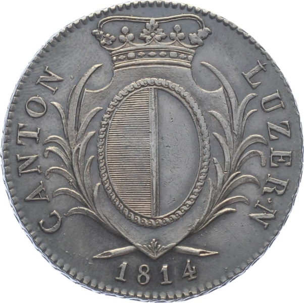 Luzern 4 Franken 1814 (Neutaler) Stehender Krieger